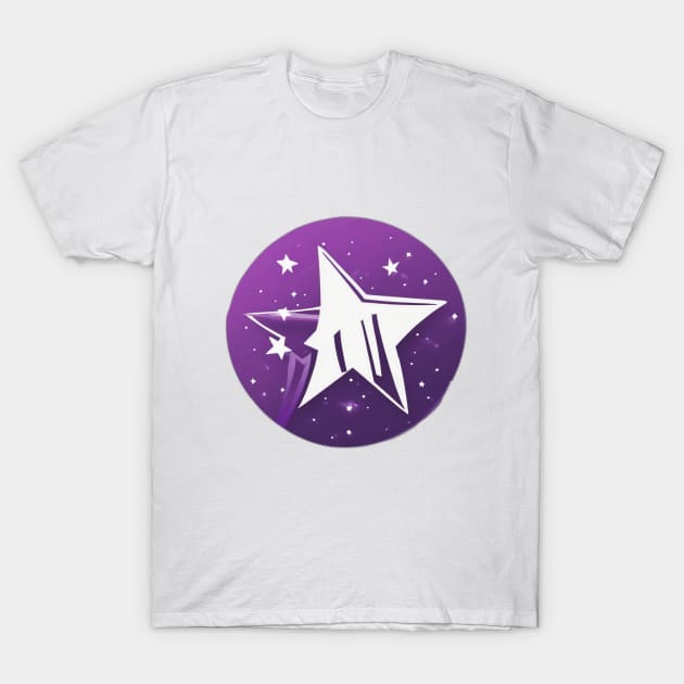 Shooting Star Purple Shadow Silhouette Anime Style Collection No. 434 T-Shirt by cornelliusy